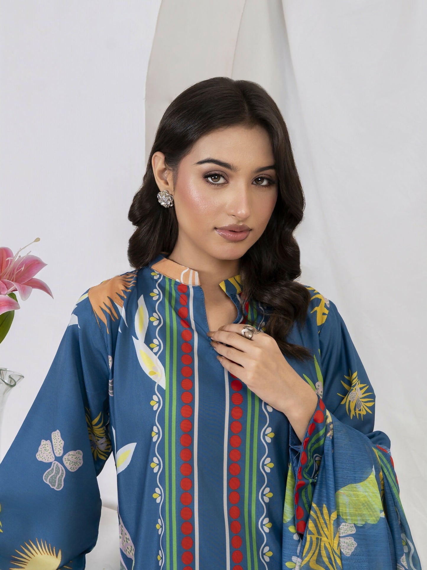 Stylish Collection Lawn Printed Stitched 3-Piece Suit-Rukhsar Zinc