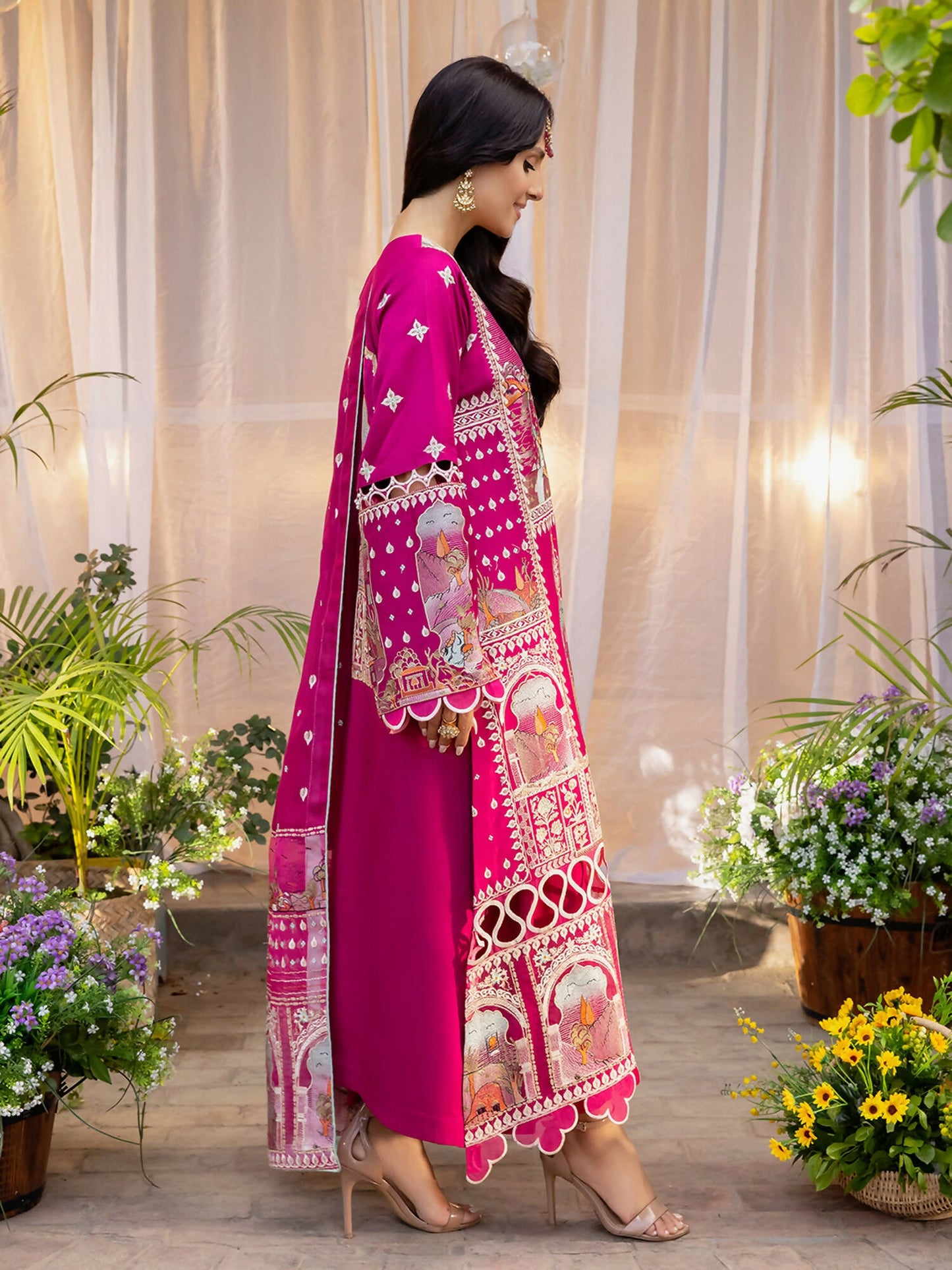 Binilyas Kotrai Embroidered Unstitched 3-Piece Suit-D001A