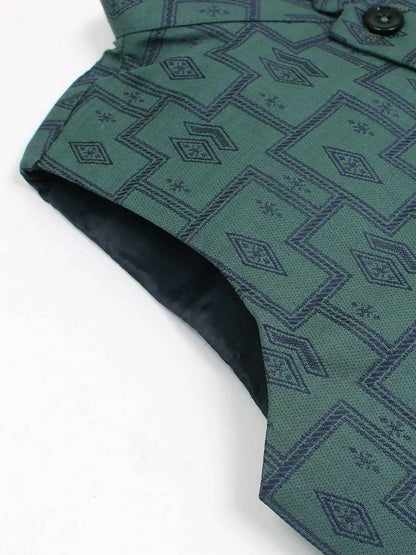Velvour Boys Jacquard Printed Waistcoat-VW06-A