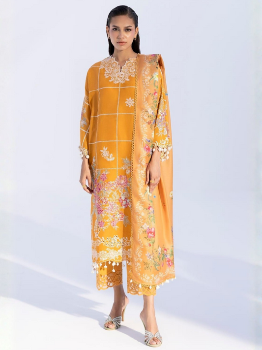 Sana Safinaz Lawn Embroidered Unstitched 3-Piece Suit-M252-012B-CT