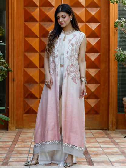 Shiza Hassan Nadia Luxury Pret Korean Raw Silk Embellished Jacket-Verve