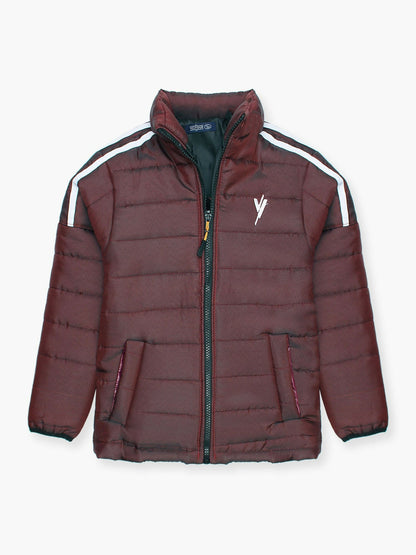 Maroon Velvour Puffer Jacket-VJ37-A