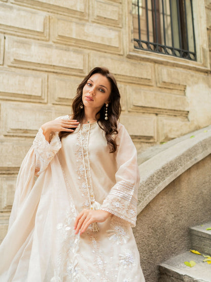 Farooq Hameed Studio EiD Collection'26 Pure Khaddi Net Embroidered Stitched 3-Piece Suit-Zavay