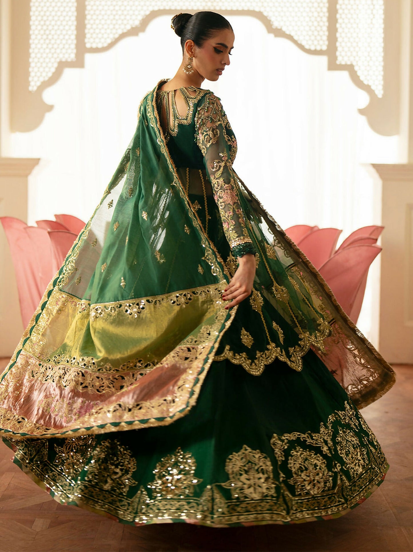 Parishay Ranibagh Luxury Formals Net Embroidered Stitched 3-Piece Suit-Rooh-e-Gul