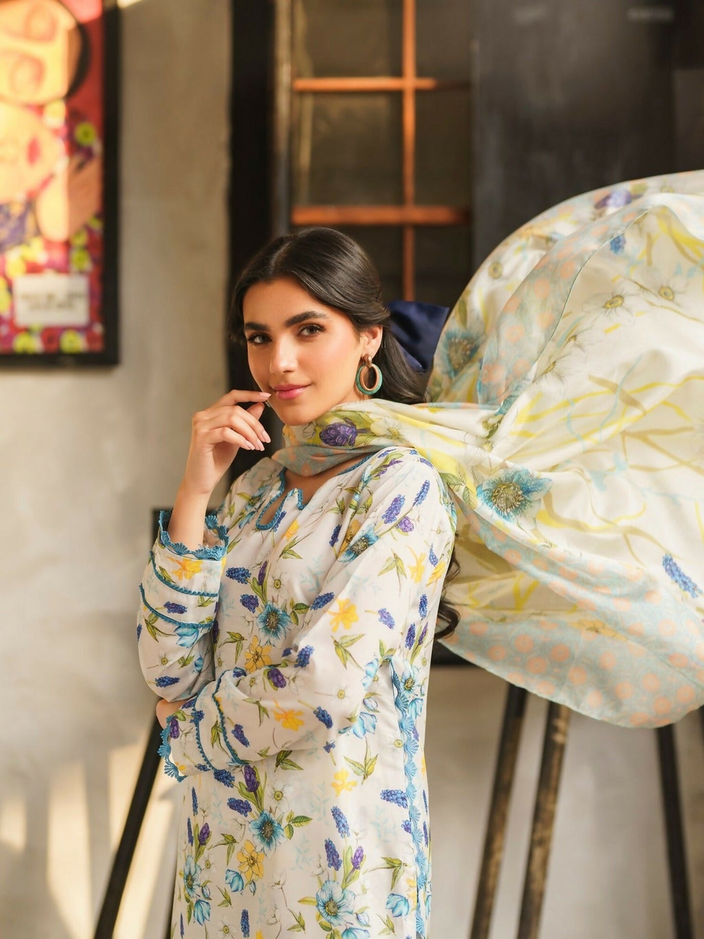 Panache Apparel Daily Essentials RTW Lawn Printed Stitched 3-Piece Suit-Willow