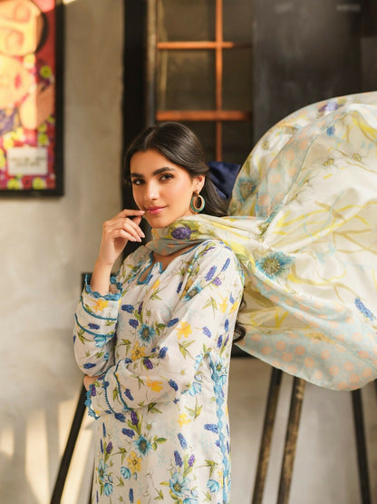 Panache Apparel Daily Essentials RTW Lawn Printed Stitched 3-Piece Suit-Willow