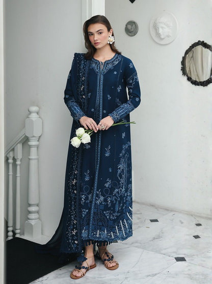 Qalamkar Qline Lawn Drop-1 Embroidered Unstitched 3-Piece Suit-RP-10-Zohal