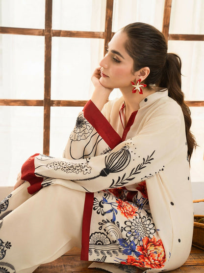 Panache Apparel Florise Lawn Printed Co-Ord Set-Rosyne