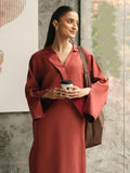 Mannat Clothing Suave Edit Raw Silk Co-Ord Set-Terracotta