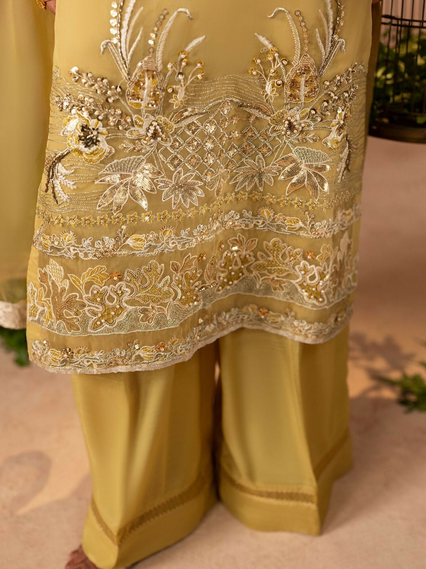 Shurooq Geet Organza Embroidered Stitched 3-Piece Suit-Jhoomar