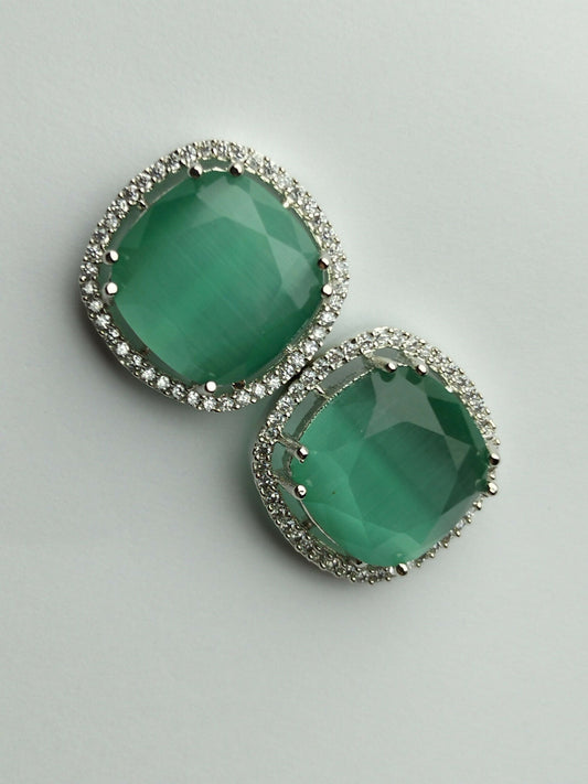 H&A Jewellery One Carat Rhodium Plated Stud Earrings