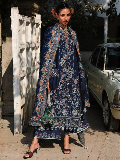 Hussain Rehar Luxury Lawn'26 Eid Edit Embroidered Unstitched 3-Piece Suit-Amalfi
