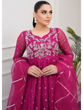 Allure By IH Lehr Chiffon Embroidered Lehenga-Very Berry