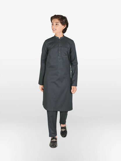 Velvour Boys Cotton Fine Detail Stitched Kurta Trouser Suit-VB209