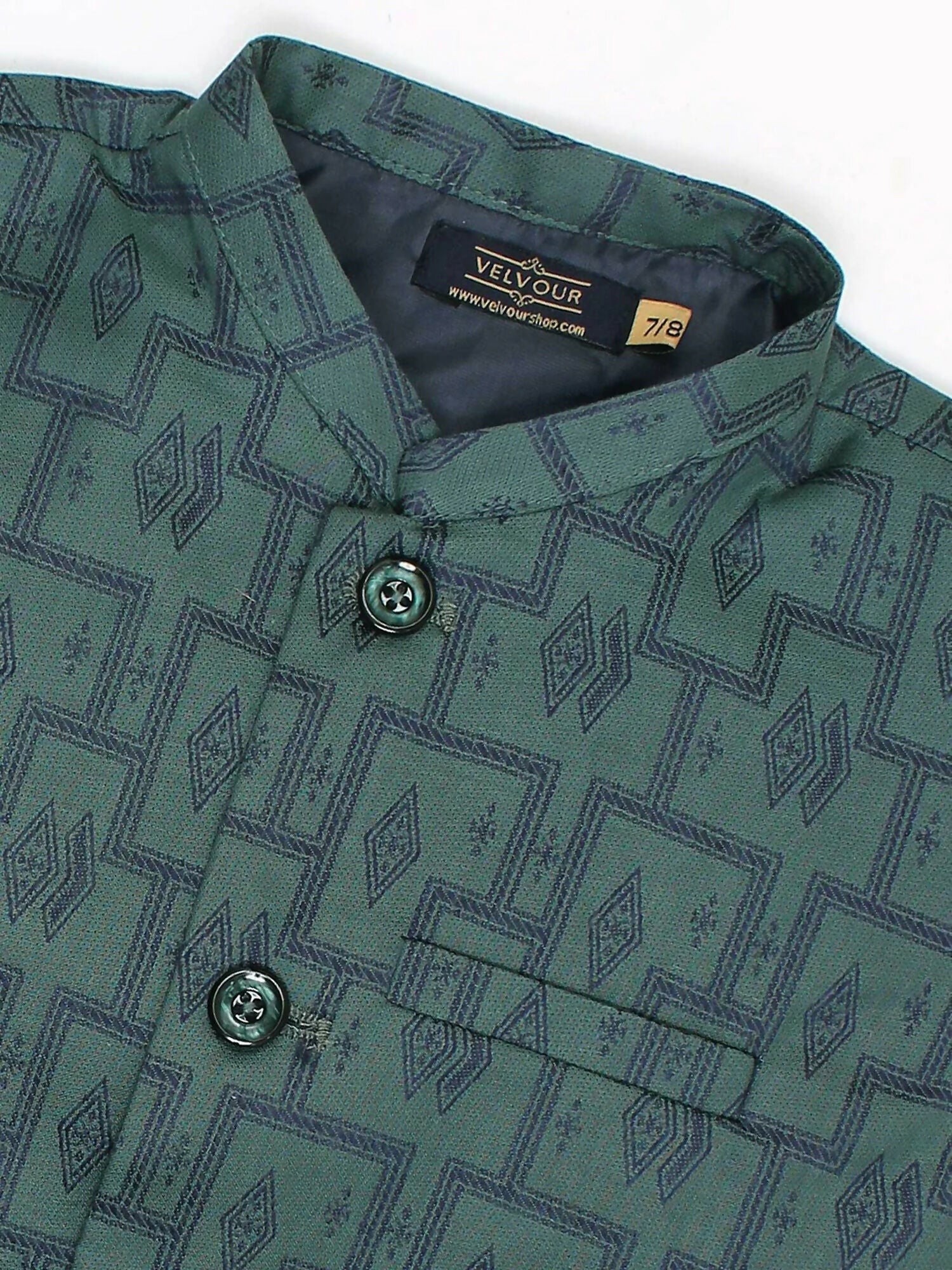 Velvour Boys Jacquard Printed Waistcoat-VW06-A