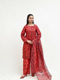 Imran Aftab Valentine's Day Raw Silk Printed Unstitched 3-Piece Suit-IAVD 04