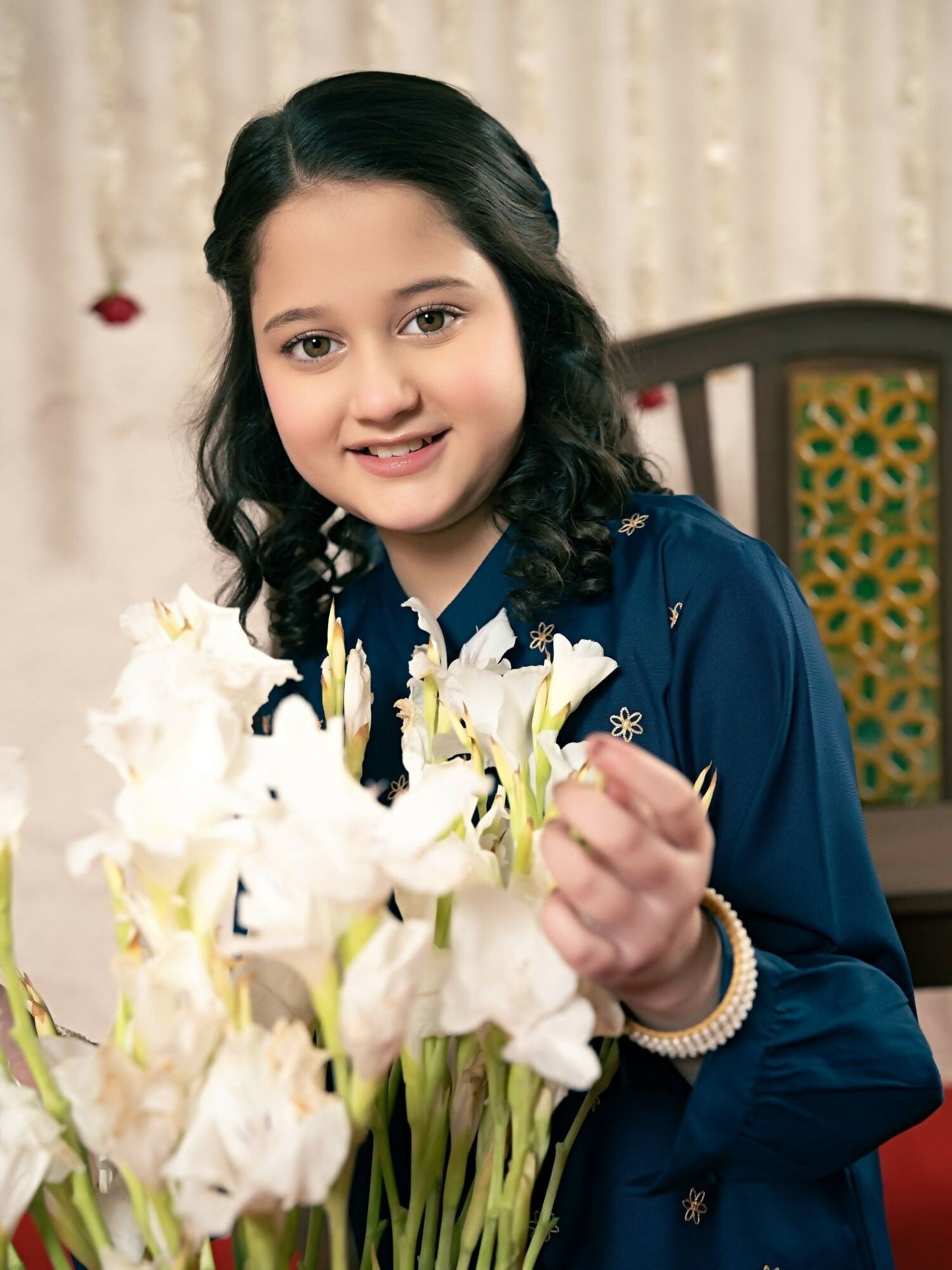 Velvour Girls Cotton Embroidered Co-Ord Set-VG190-B