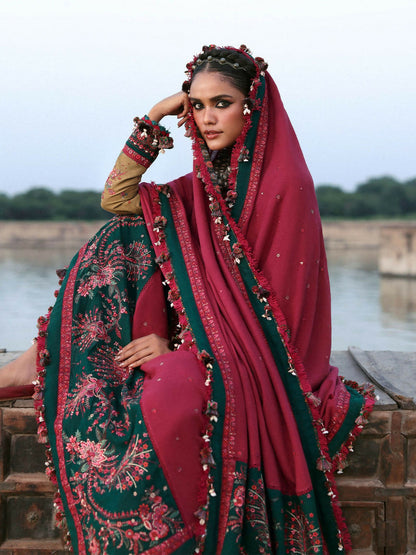 Hussain Rehar Karandi'25 Embroidered Unstitched 3-Piece Suit-Rumi