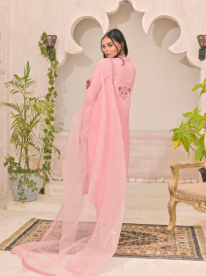 Ruby's Couture Panache Raw Silk Embroidered Stitched 3-Piece Suit-Ayzal