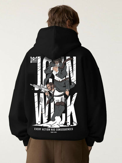 Jupiter Oversized Action Printed Hoodie-15053