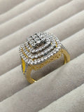 H&A Jewellery 18K Gold Polished Zircon Cluster Ring