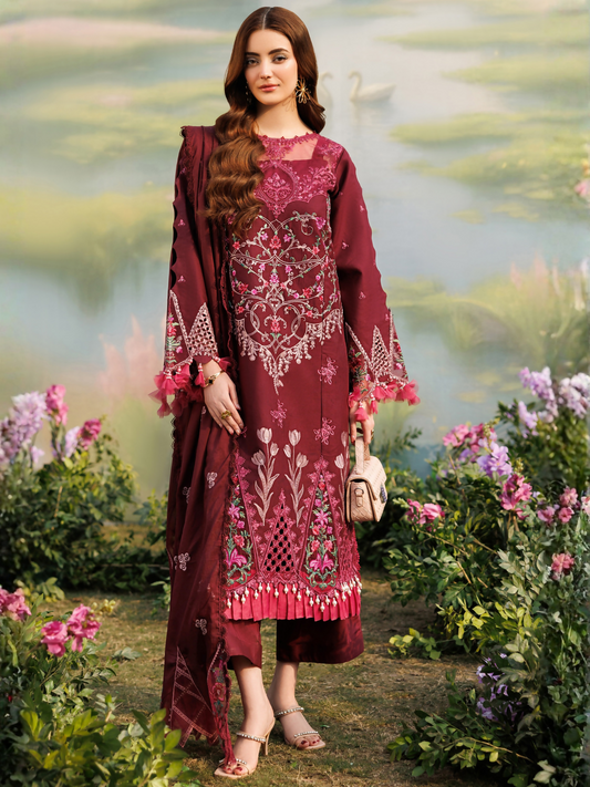 Parishay Shangrila Lawn Vol 2 Embroidered Unstitched 3-Piece Suit-ANG-07