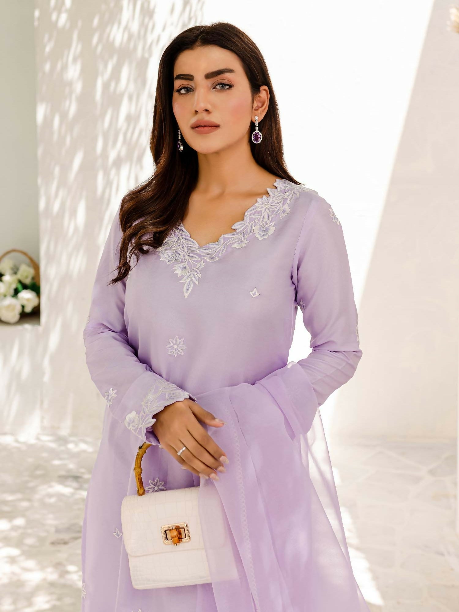 Allure By IH Katan Silk Embroidered Stitched 3-Piece Suit-Anasia