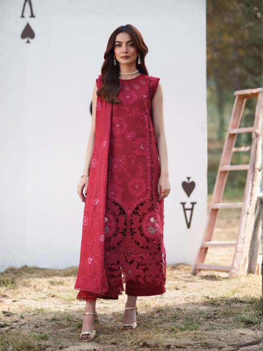 Parishay Summer Queen Lawn Embroidered Unstitched 3-Piece Suit-SQ-01