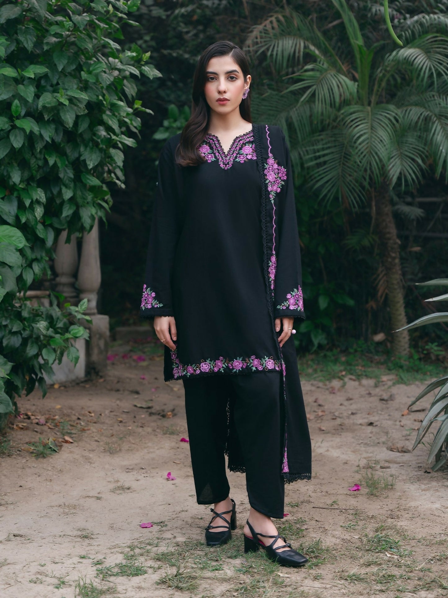 Mannat Clothing Winter-Essentials Khaddar Embroidered Stitched Suit-Adah