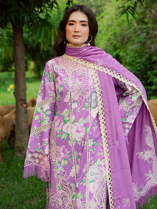 Mahnur Gardenia Khaddar Embroidered Unstitched 3-Piece Suit-GR-12