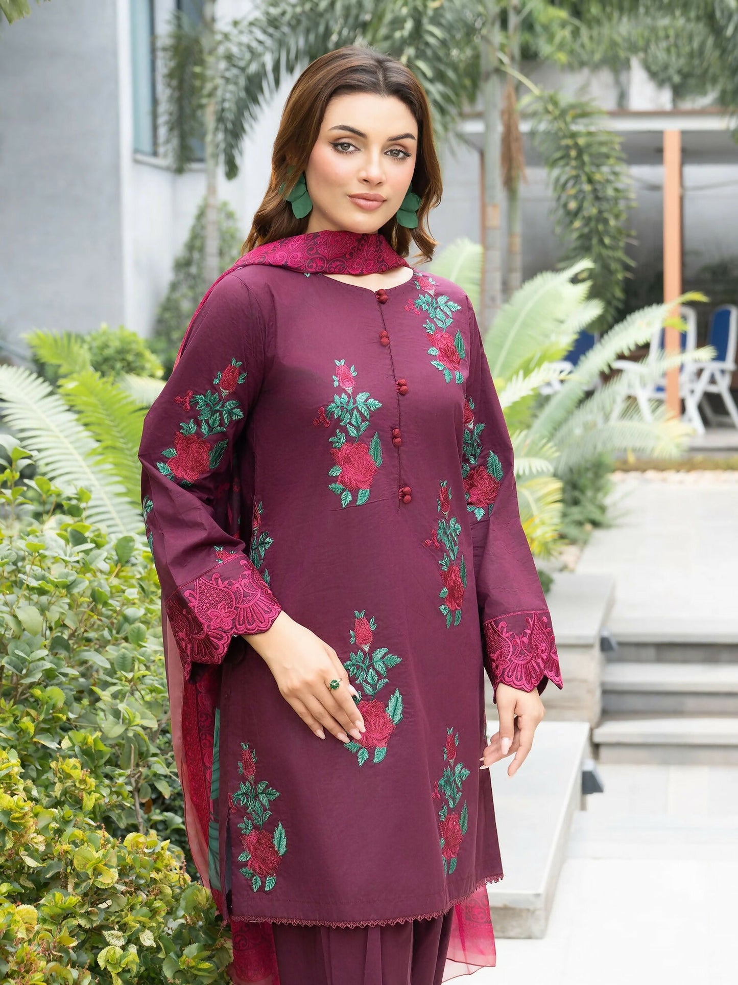 Panache Apparel Cotton Lawn Embroidered Stitched Suit-Iznik