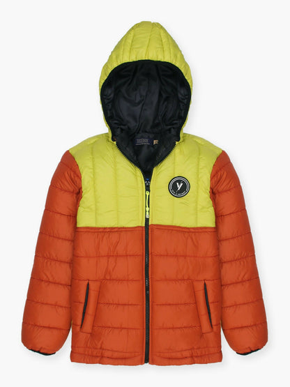 Yellow and Orange Velvour Puffer Jacket-VJ51-A