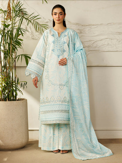 Mahnur Leila Lawn'26 Embroidered Unstitched 3-Piece Suit-L-10
