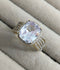 H&A Jewellery 18K Gold Polished Cushion-Cut Zircon Solitaire Ring