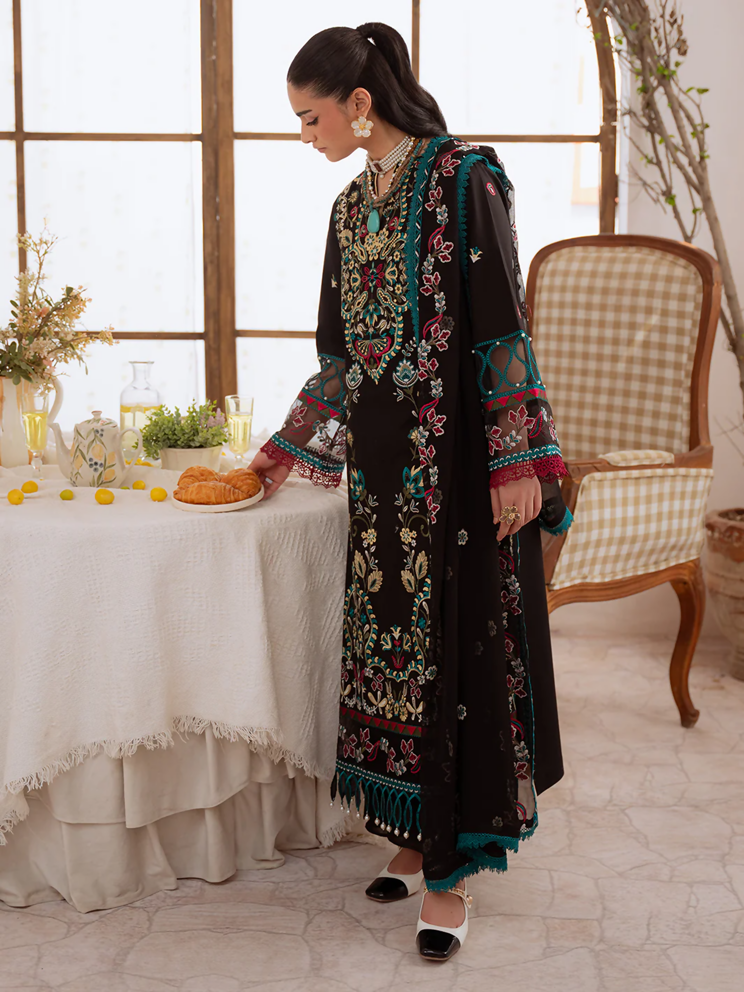 Mahnur Shanaya Lawn Embroidered Stitched 3-Piece Suit-SN-08