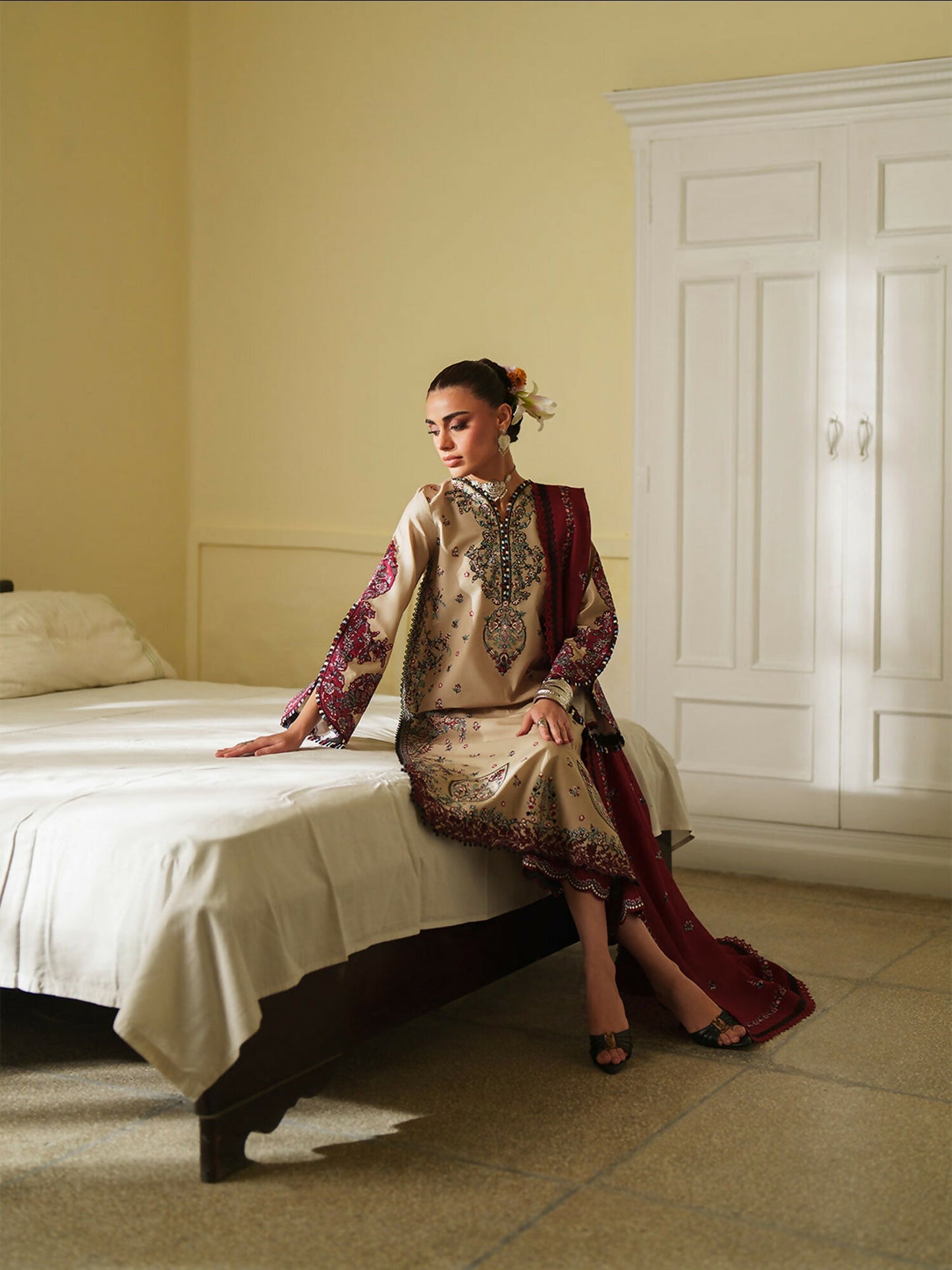 Binilyas Heritage Dore Summer'26 Lawn Embroidered Unstitched 3-Piece Suit-175-A