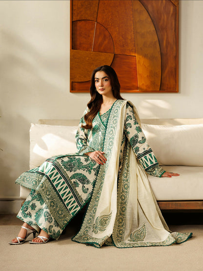 Mahnur Leila Lawn'26 Embroidered Unstitched 3-Piece Suit-L-14