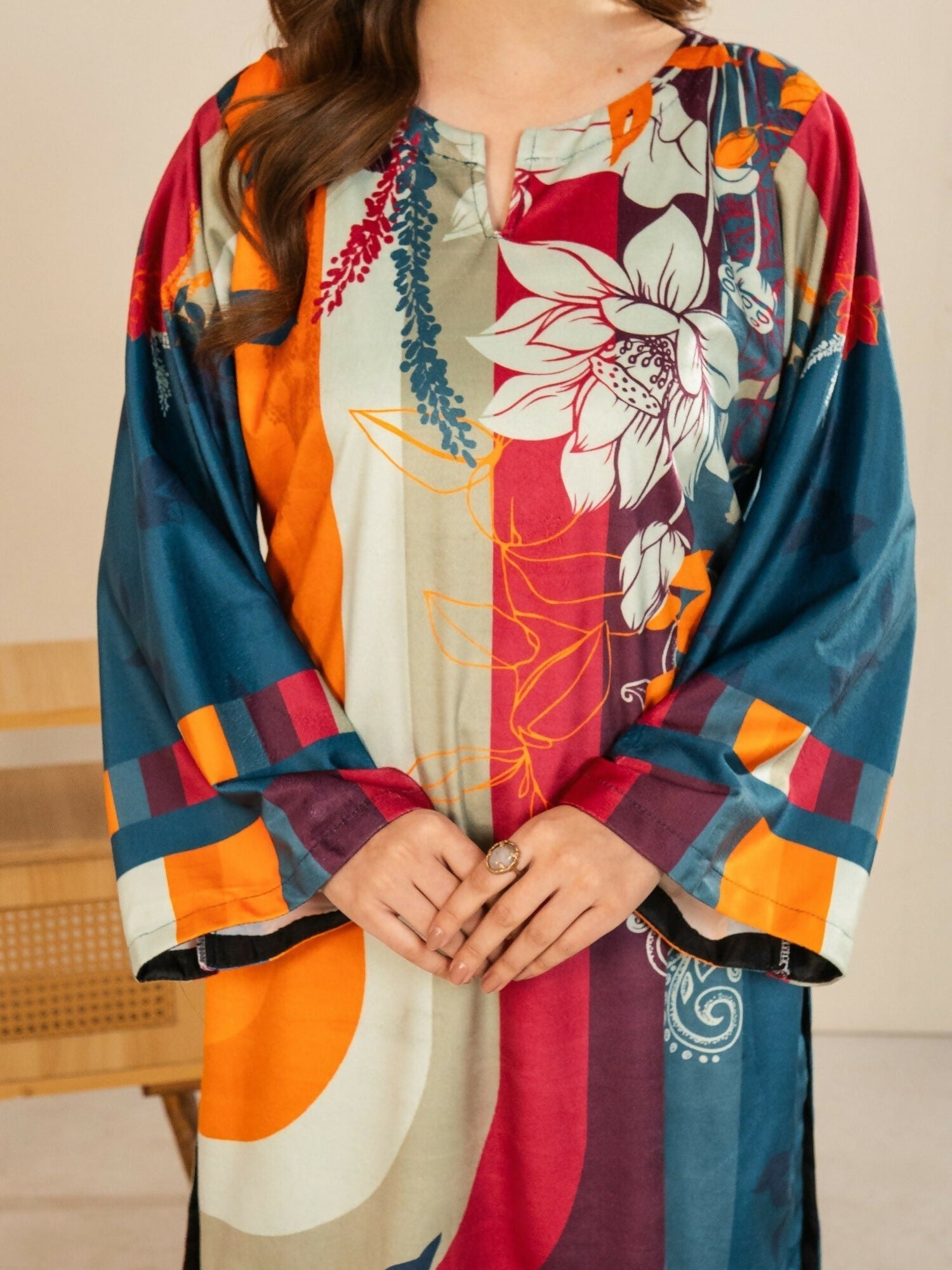 Stylish Collection Velvet Vogue Printed Co-Ord Set-Multi Melt