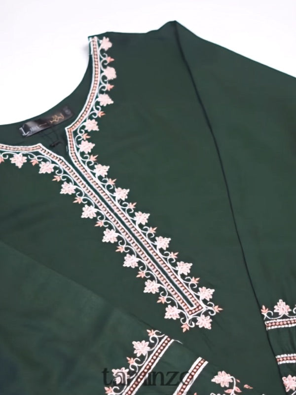 tehzeeb libas linen embroidered stitched 2 piece suit adaab