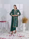 Ruby's Couture Chamak Dhamak Sheesha Silk Embellished Stitched 3-Piece Suit-Zaabya