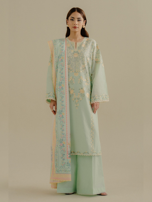 COCO by Zara Shahjahan Lawn Embroidered Unstitched 3-Piece Suit-Velin-7A