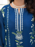 HU Studios Soléa Collection Lawn Cotton Embroidered Stitched 2-Piece Suit-Sapphire Bloom