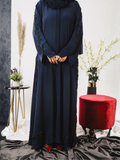 Blue-Nourah Korean Nida Embellished Abaya-Ayla