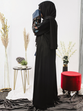 Black and Blue-Nourah Nida Embroidered Abaya-Tabassum