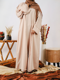 Beige-Nourah Nida Abaya-Mina