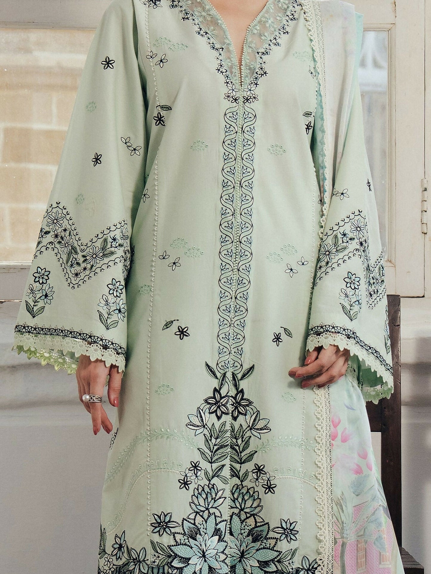 Afrozeh Day Break'26 Lawn Embroidered Unstitched 3-Piece Suit-Dewlit