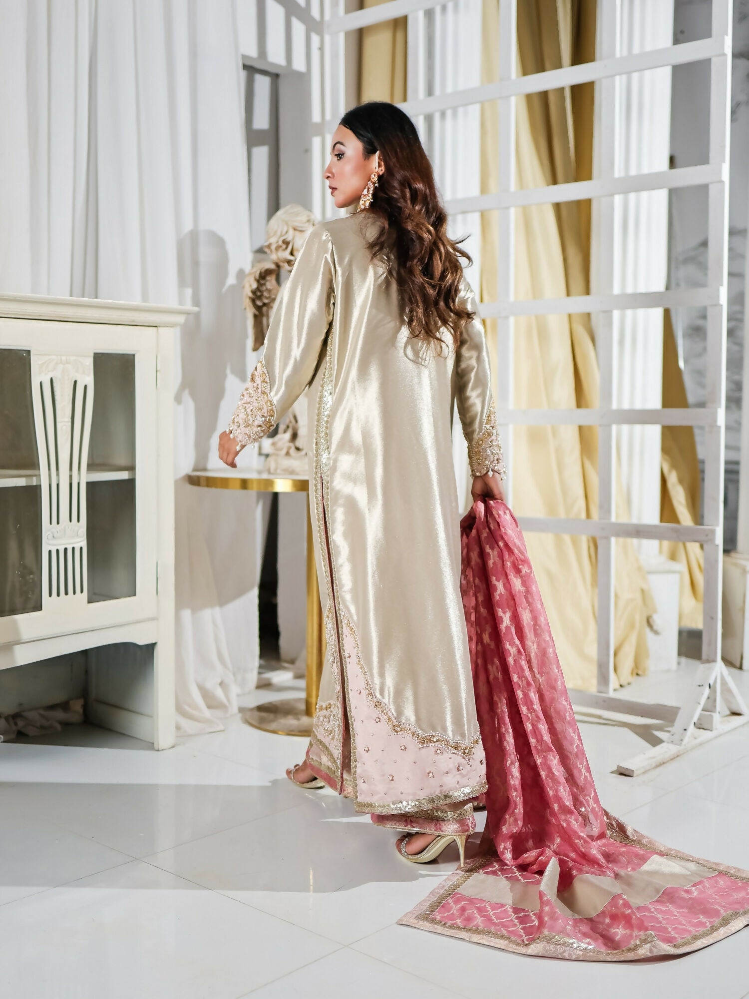 Farooq Hameed Studio Pariza Lux Festive'25 Pure Laama Silk Embroidered Stitched 3-Piece Suit-Asra