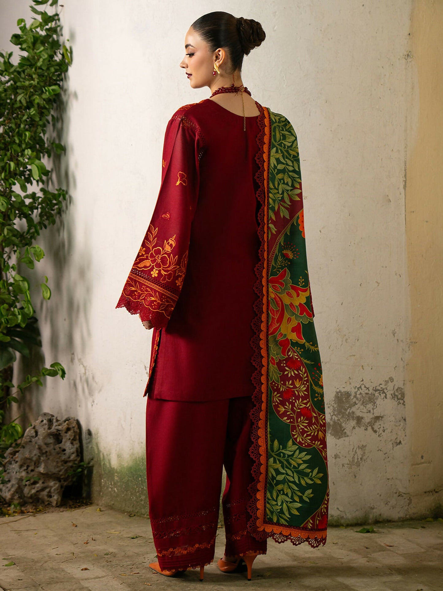 Binilyas Gulrukh Khaddar Embroidered Unstitched 3-Piece Suit-63-B