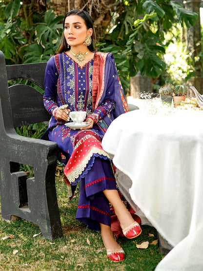 Binilyas Kotail Embroidered Unstitched 3-Piece Suit-763-B