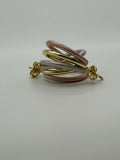H&A Jewellery Handcrafted Triple-Tone Brass Hoop Earrings